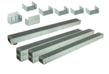 Edelstahlentwässerungsrinnen Bauhöhe 60 bis 80mm, Rost Längsstabrost SET Typ 6